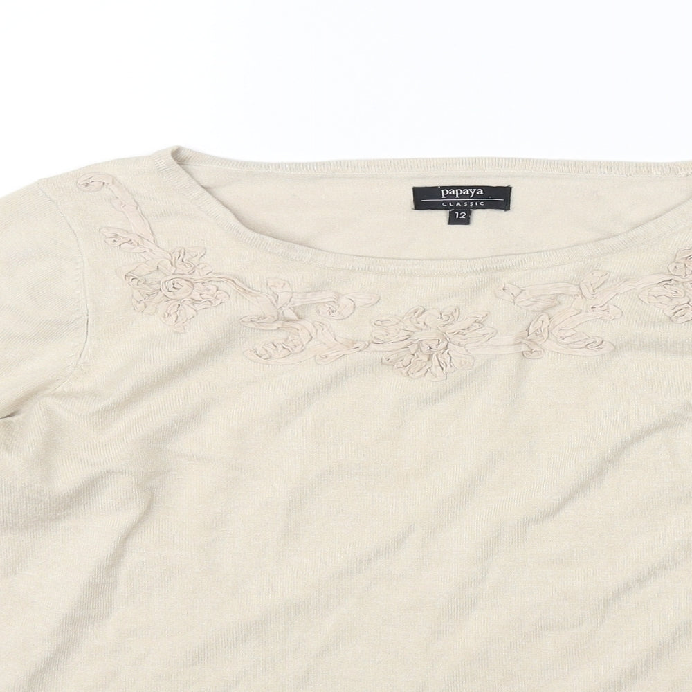 Papaya Womens Beige   Pullover Jumper Size 12