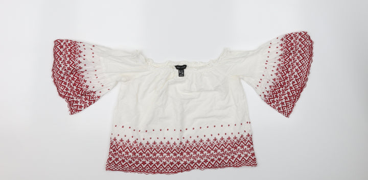 New Look Womens White Basic Blouse Size 12