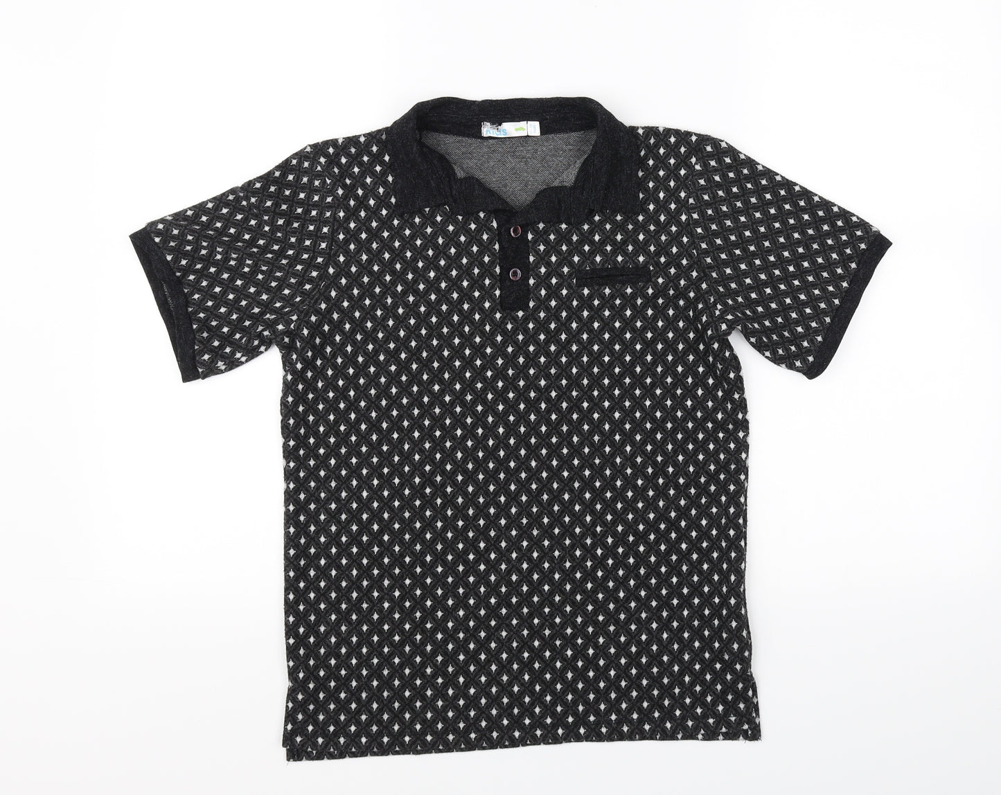 Kids Boys Black   Basic Polo Size 11-12 Years