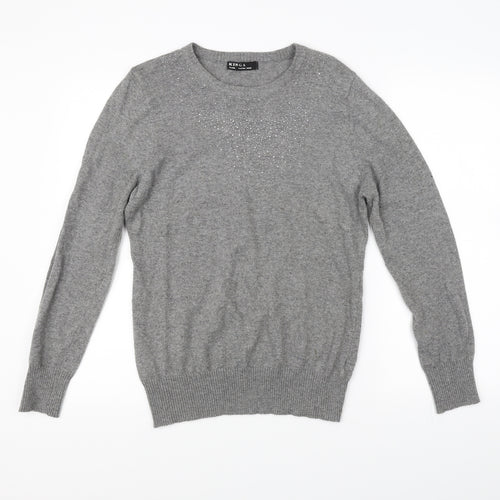 Kinga Womens Grey   Pullover Jumper Size XL