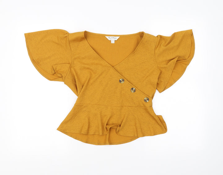 Miss Selfridge Womens Orange   Basic Blouse Size 10