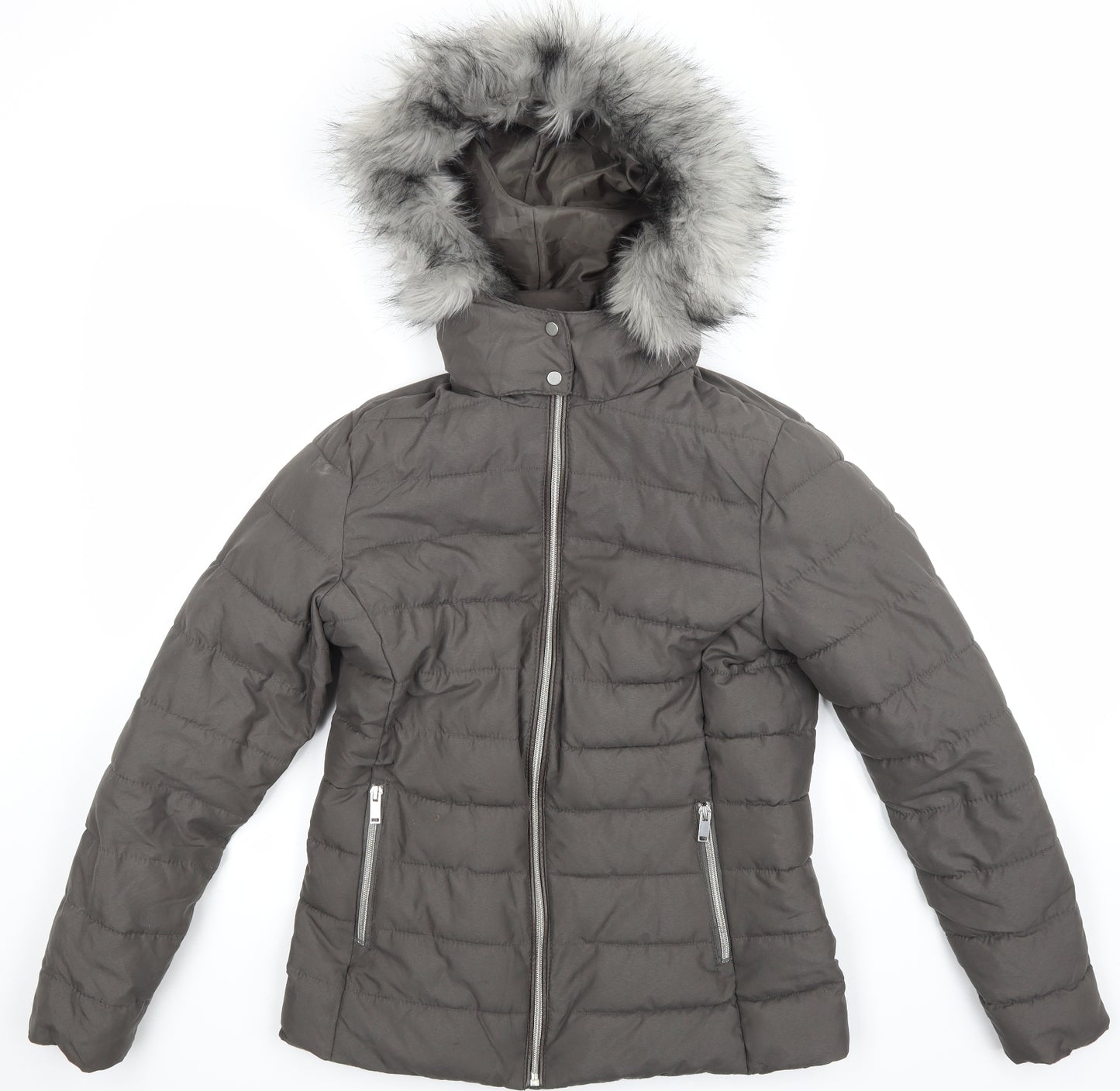 NEWLOOK Womens Grey   Parka Coat Size 8