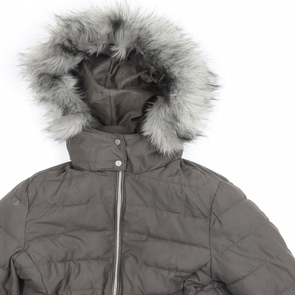 NEWLOOK Womens Grey   Parka Coat Size 8