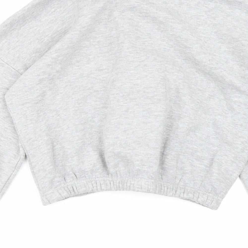 PRETTYLITTLETHING Womens Grey   Pullover Sweatshirt Size S  - half zip