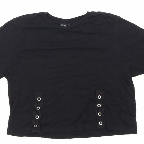Zara Womens Black   Cropped T-Shirt Size S