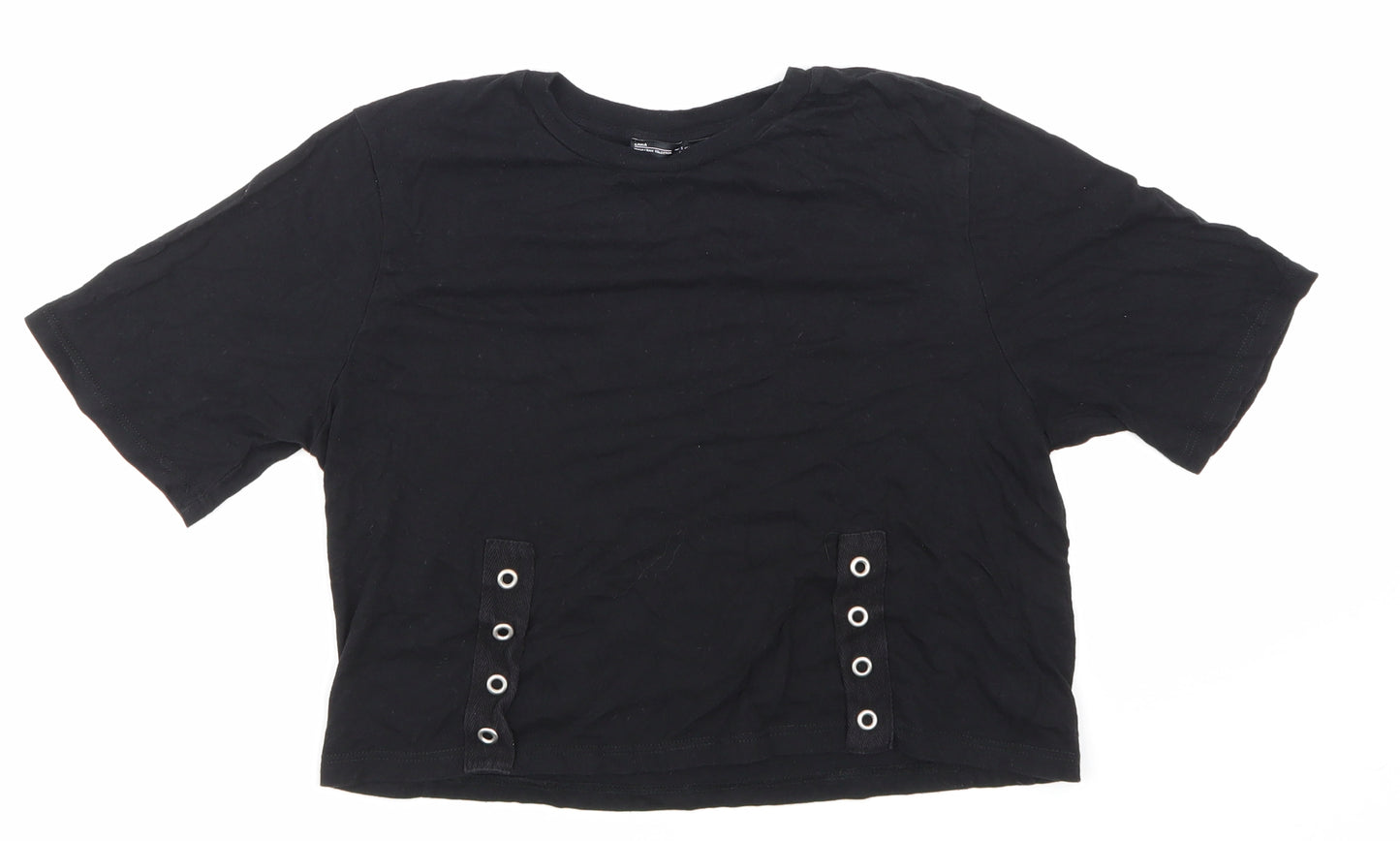 Zara Womens Black   Cropped T-Shirt Size S