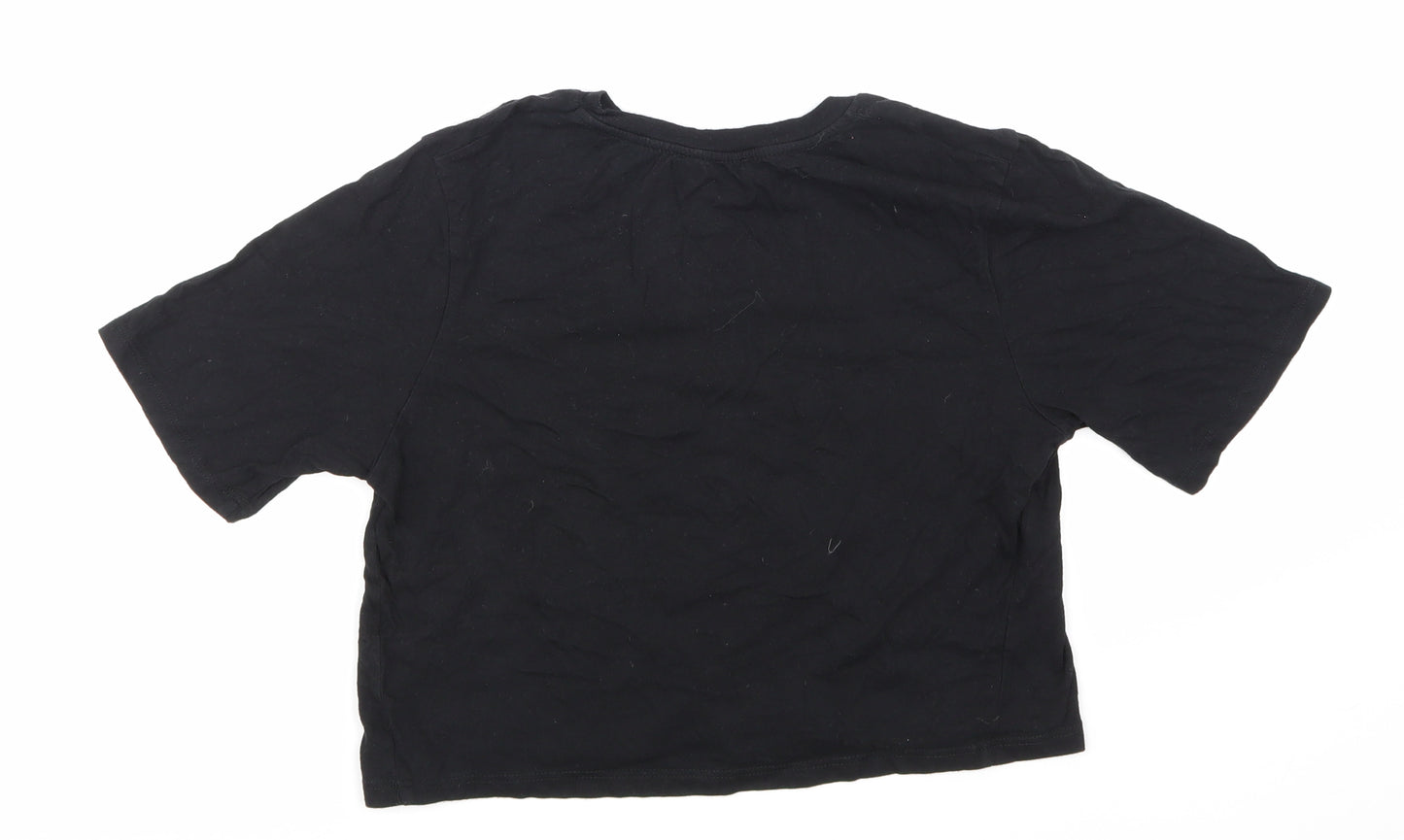 Zara Womens Black   Cropped T-Shirt Size S