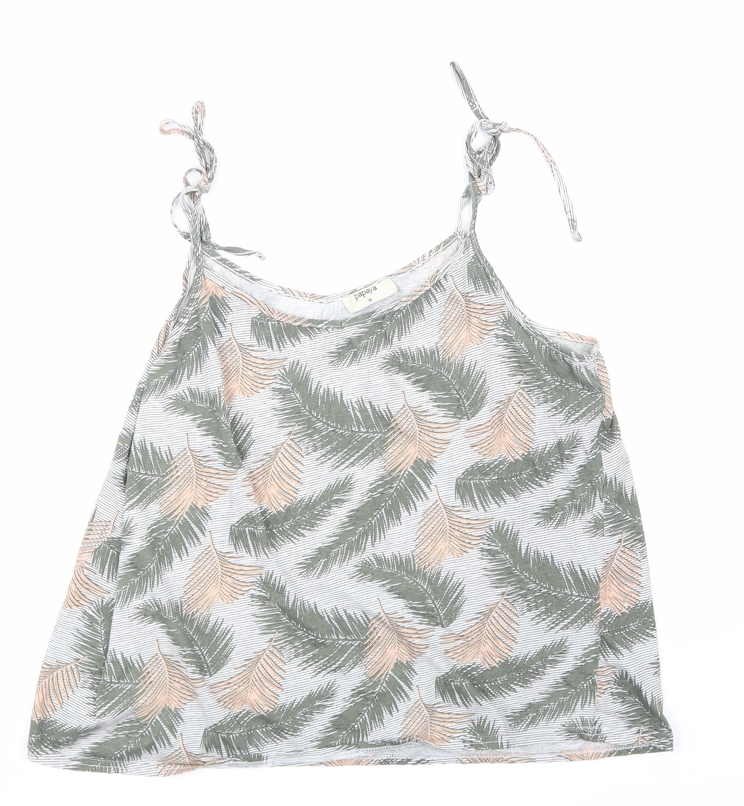 Papaya Womens White Floral  Basic T-Shirt Size 14