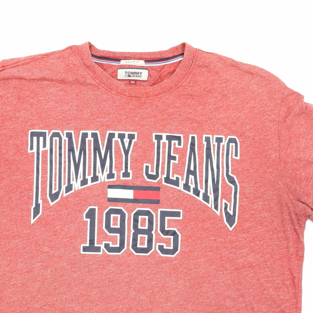 Tommy Jeans Mens Red    T-Shirt Size 2XL
