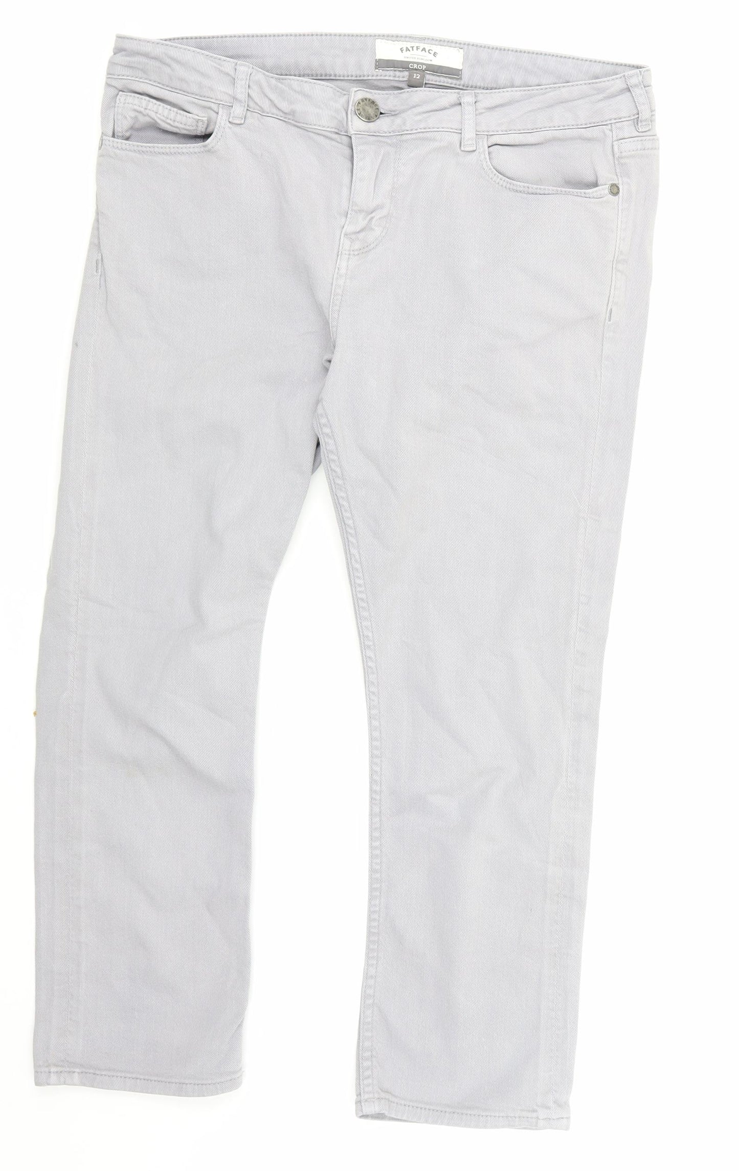 Fat Face Womens Grey  Denim Cropped Jeans Size 12