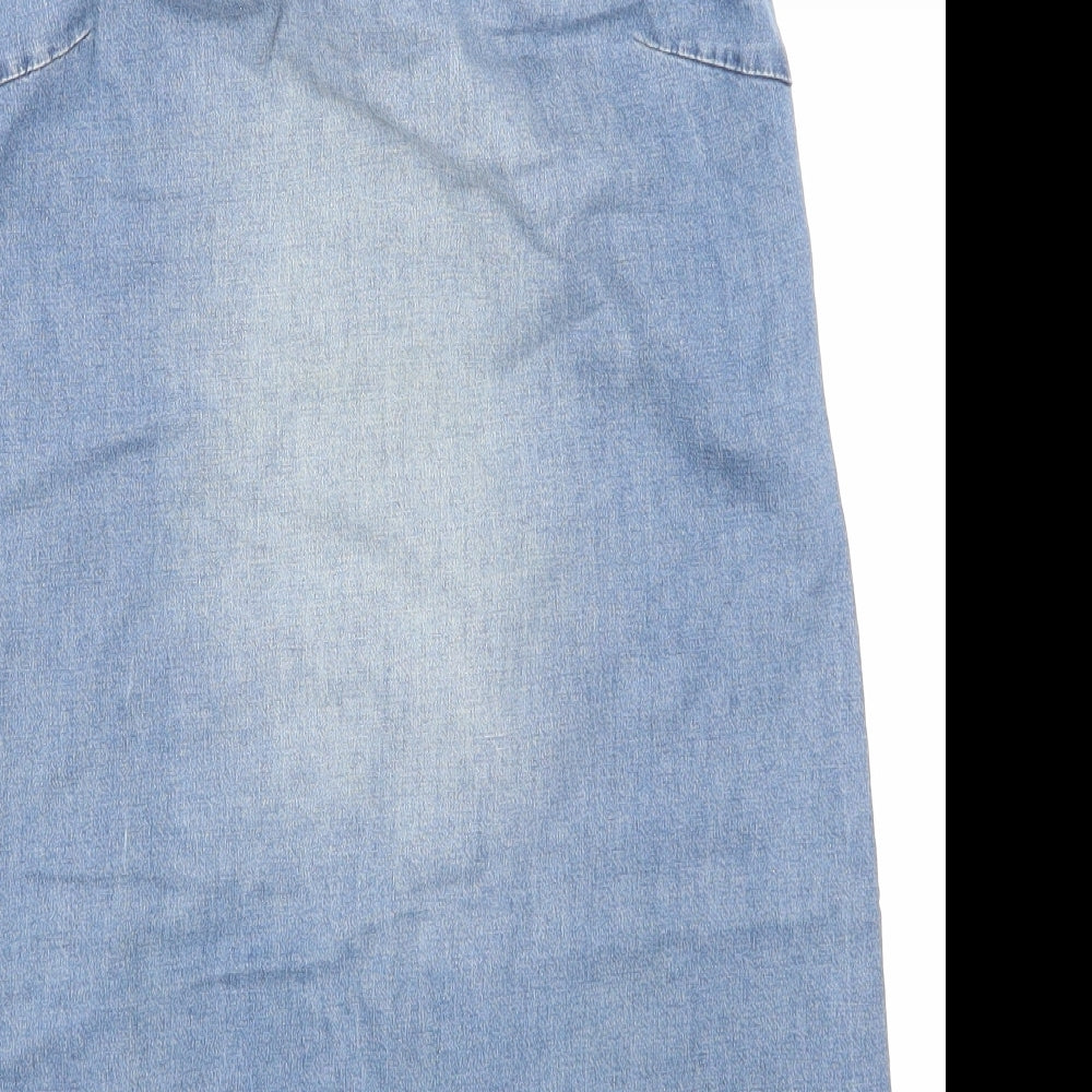 Hush Womens Blue  Denim Straight & Pencil Skirt Size 12