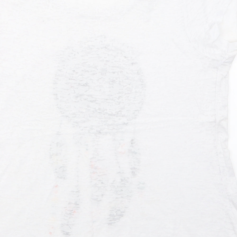 Primark Womens White  Mesh Basic T-Shirt Size 14