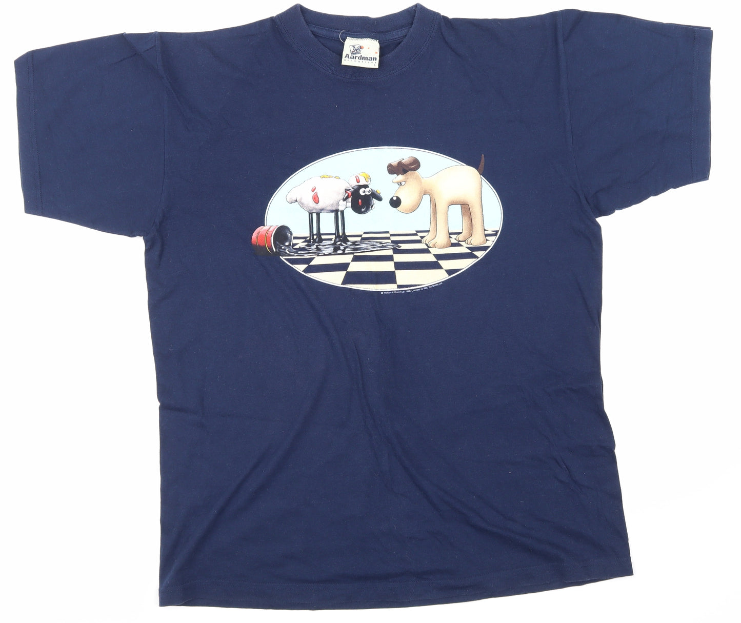 aardman Mens Blue    T-Shirt Size L