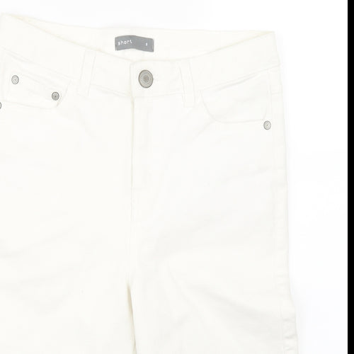 Nutmeg Womens White  Denim Boyfriend Shorts Size 8