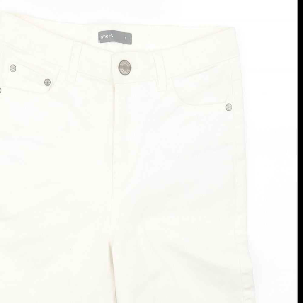 Nutmeg Womens White  Denim Boyfriend Shorts Size 8