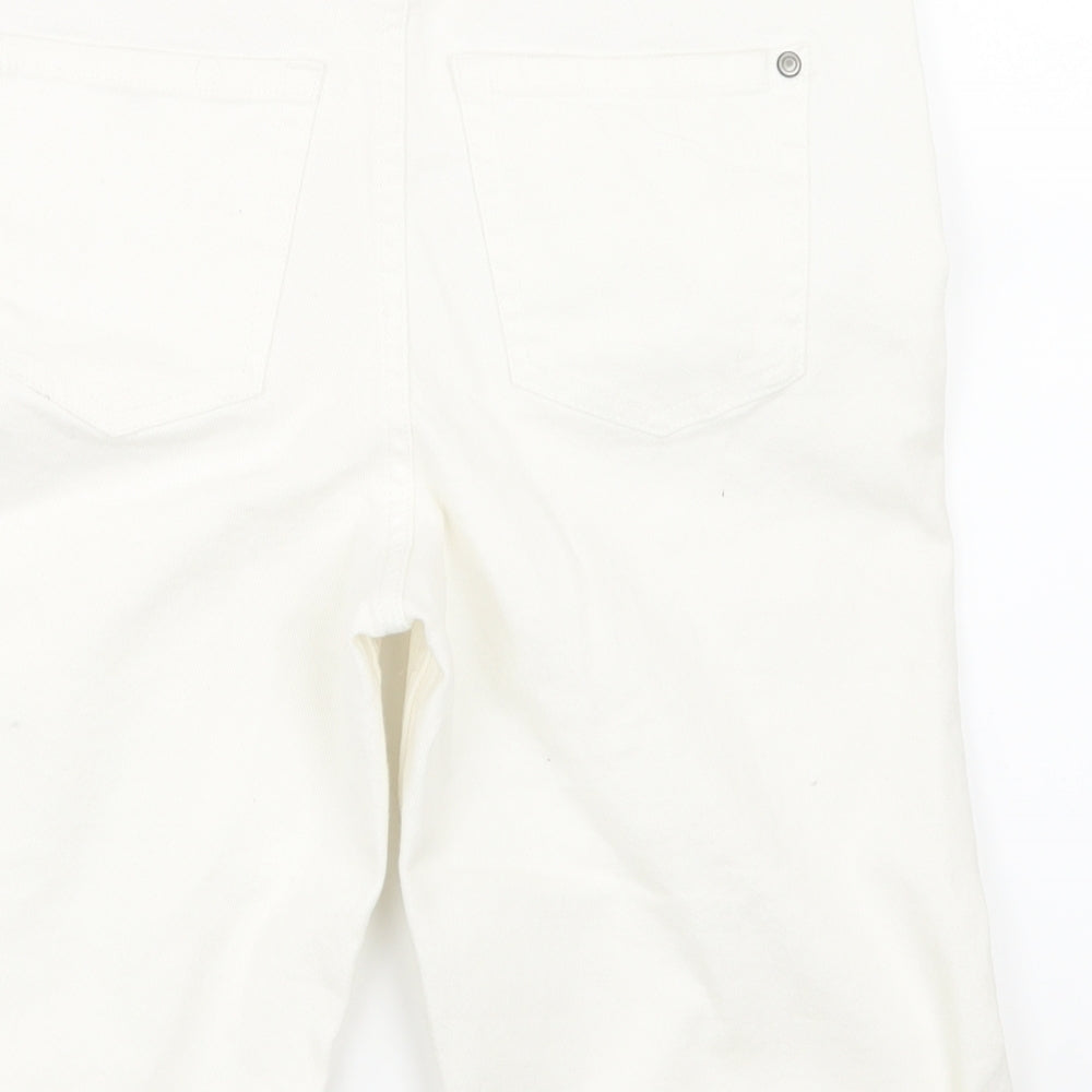 Nutmeg Womens White  Denim Boyfriend Shorts Size 8