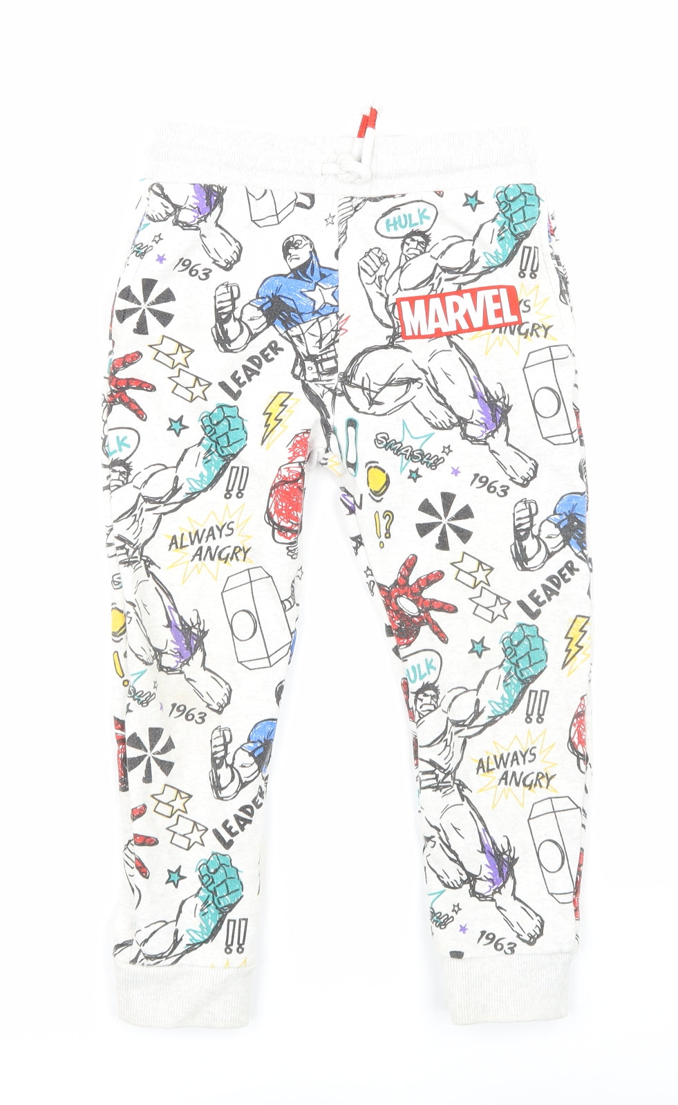 Marvel Boys Ivory   Jogger Trousers Size 4-5 Years