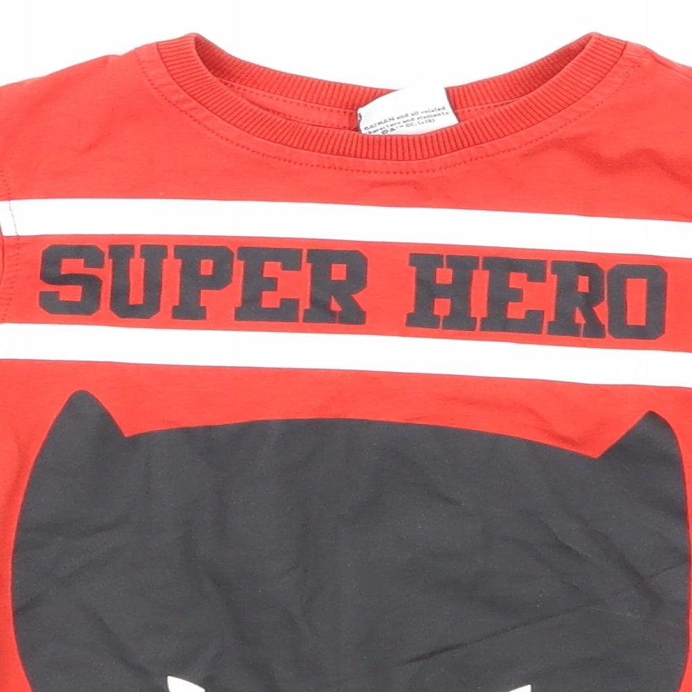 George Boys Red   Basic T-Shirt Size 3-4 Years