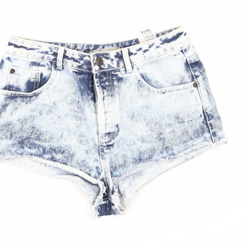 Topshop Womens Blue  Denim Hot Pants Shorts Size 10