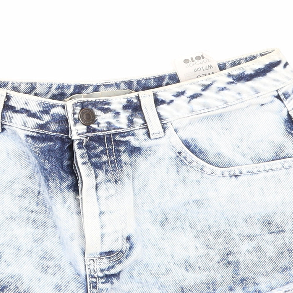 Topshop Womens Blue  Denim Hot Pants Shorts Size 10
