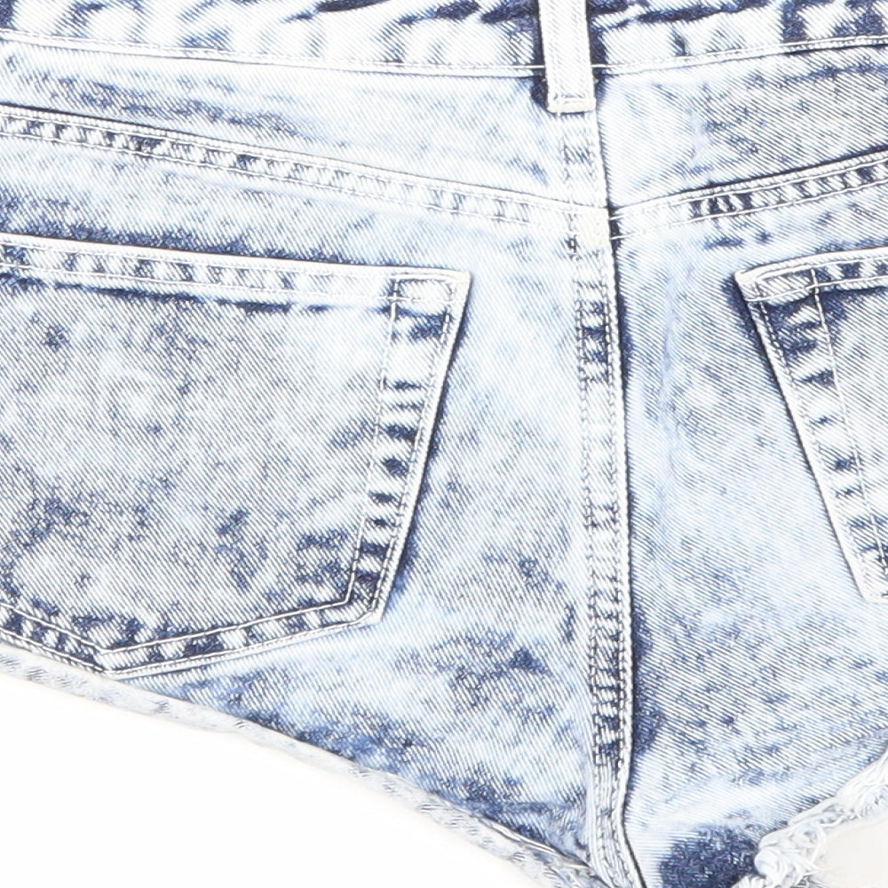 Topshop Womens Blue  Denim Hot Pants Shorts Size 10