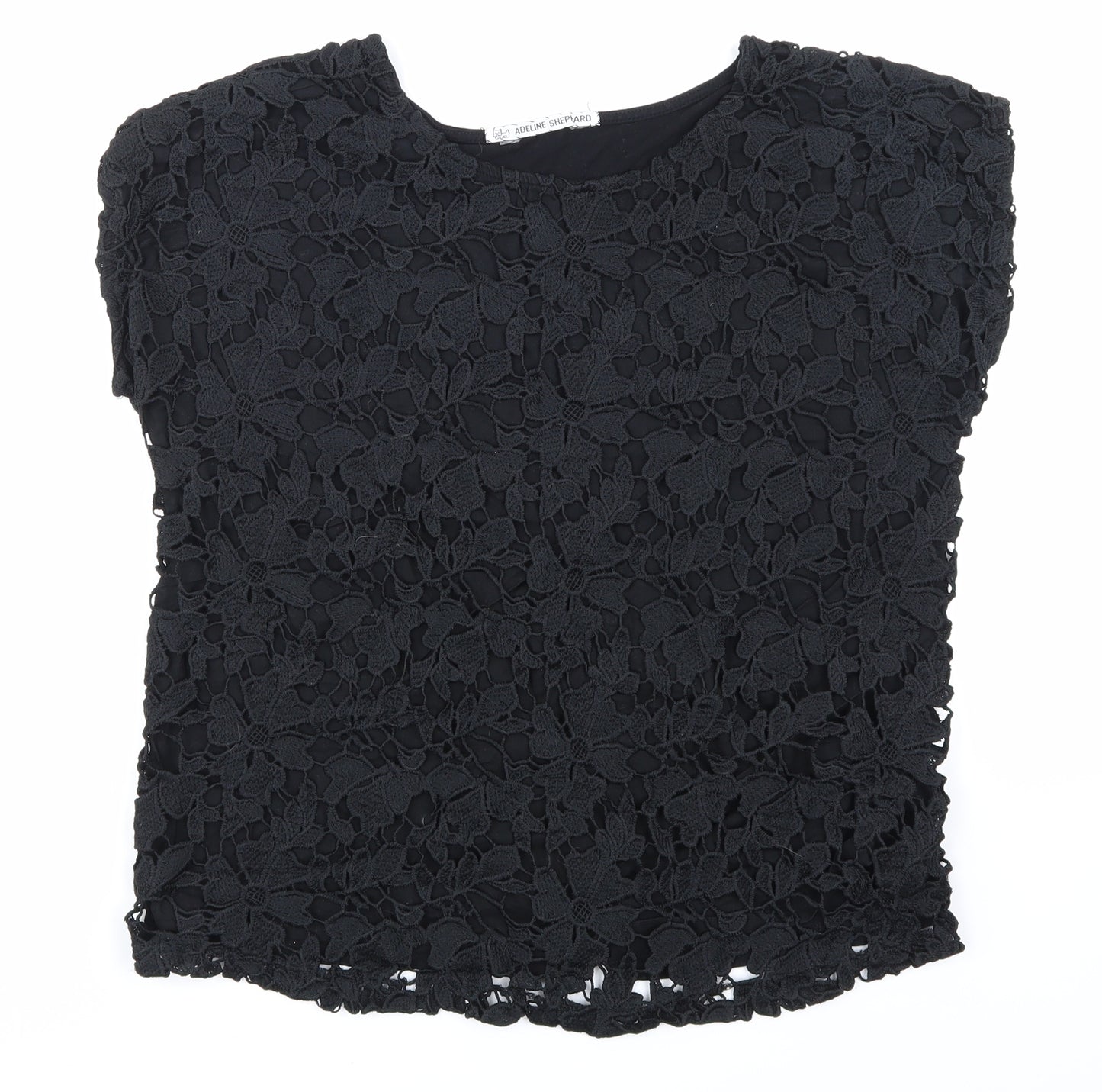 Peacocks Womens Black  Lace Camisole T-Shirt Size 16