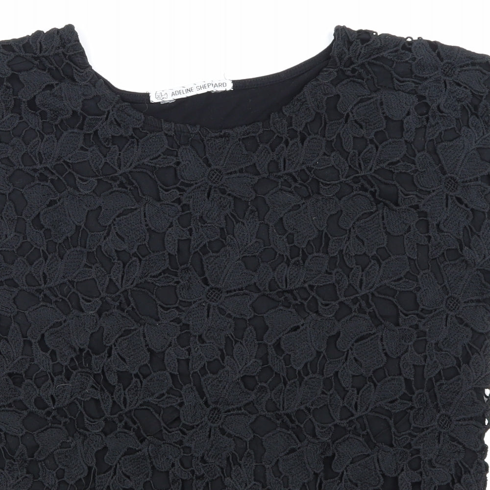 Peacocks Womens Black  Lace Camisole T-Shirt Size 16