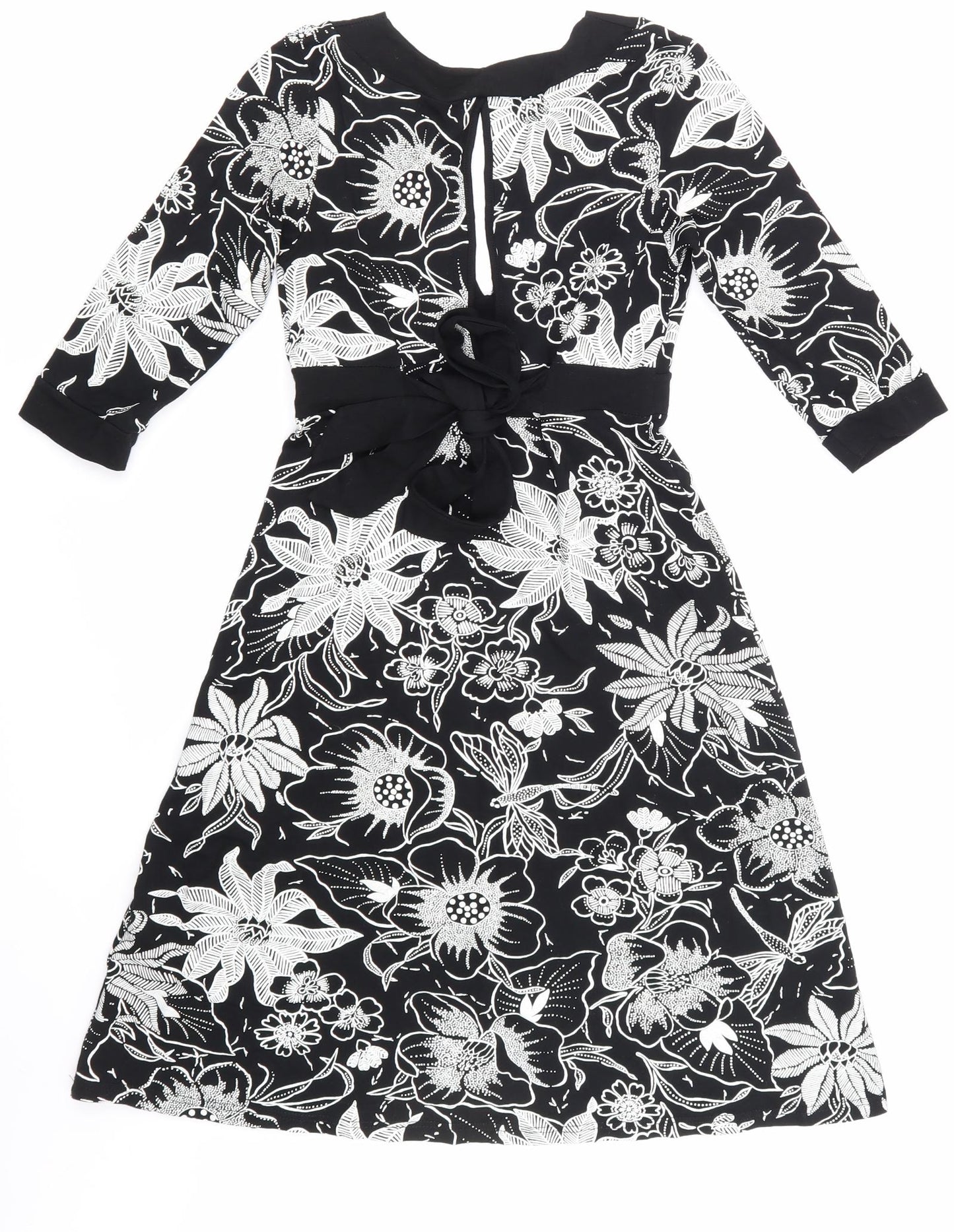 Jane Norman Womens Black Floral  Pencil Dress  Size 10