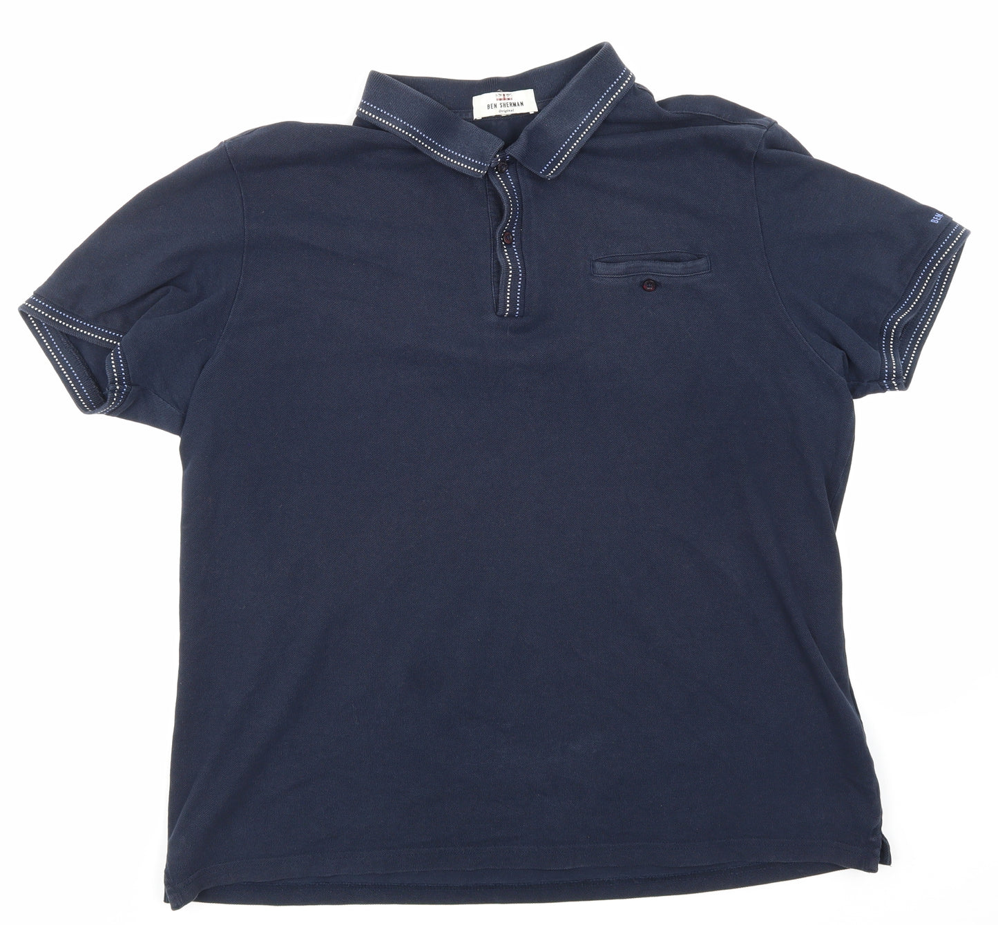 Ben Sherman Mens Blue    Polo Size L