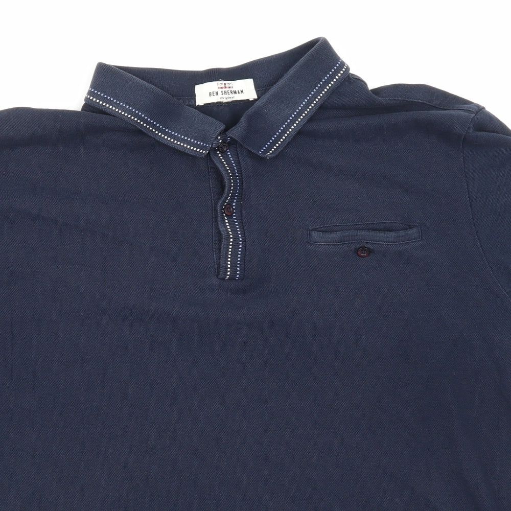 Ben Sherman Mens Blue    Polo Size L