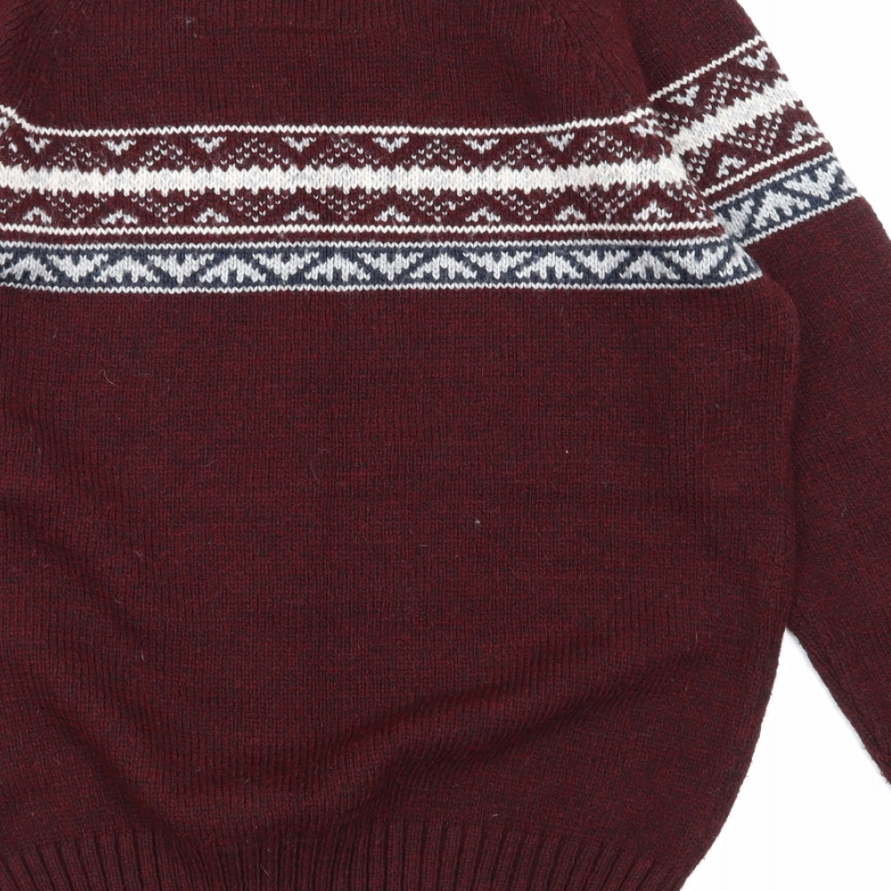 Superdry Mens Purple Argyle/Diamond  Pullover Jumper Size L