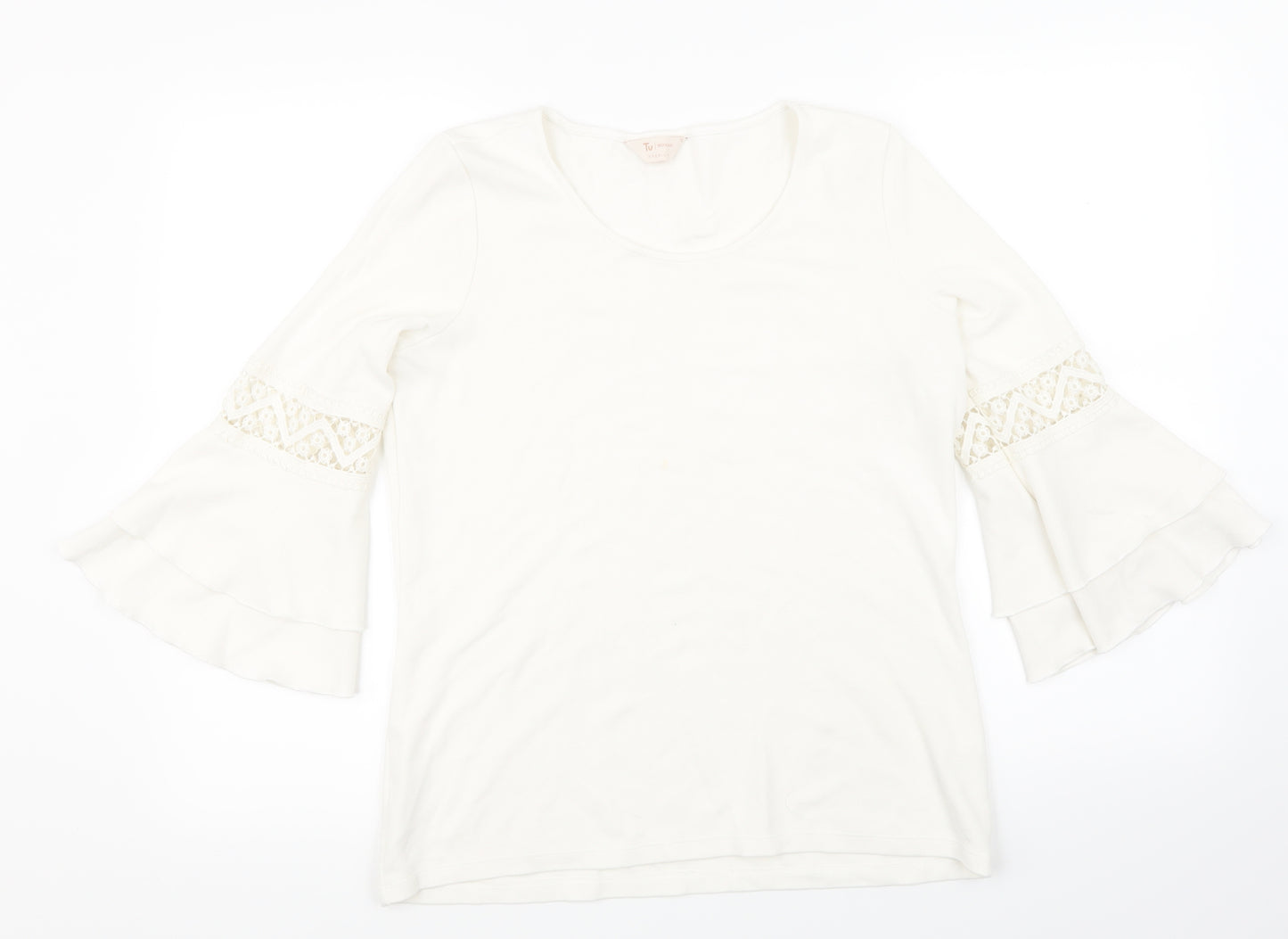 TU Womens White   Basic T-Shirt Size 12