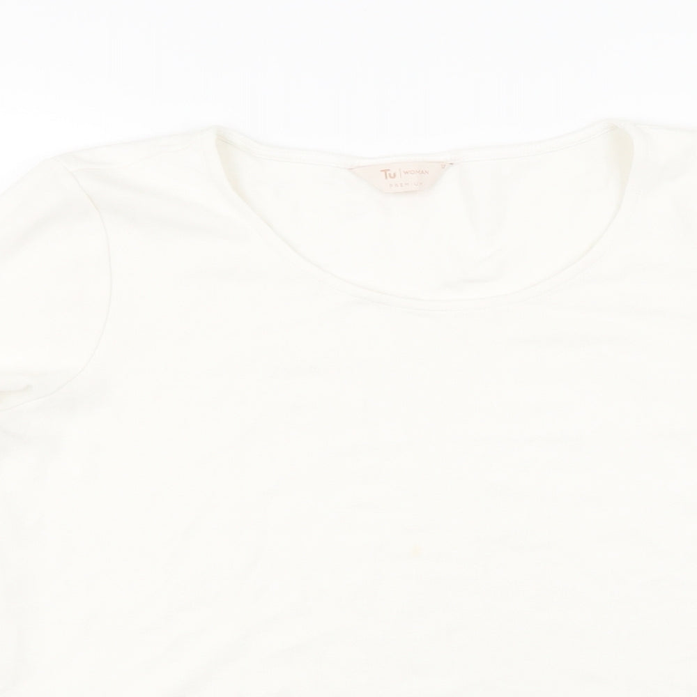 TU Womens White   Basic T-Shirt Size 12