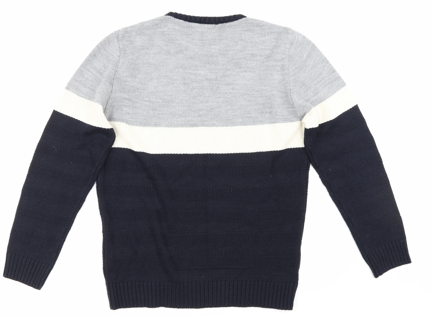 River Island Mens Blue Striped  Pullover Sweatshirt Size M