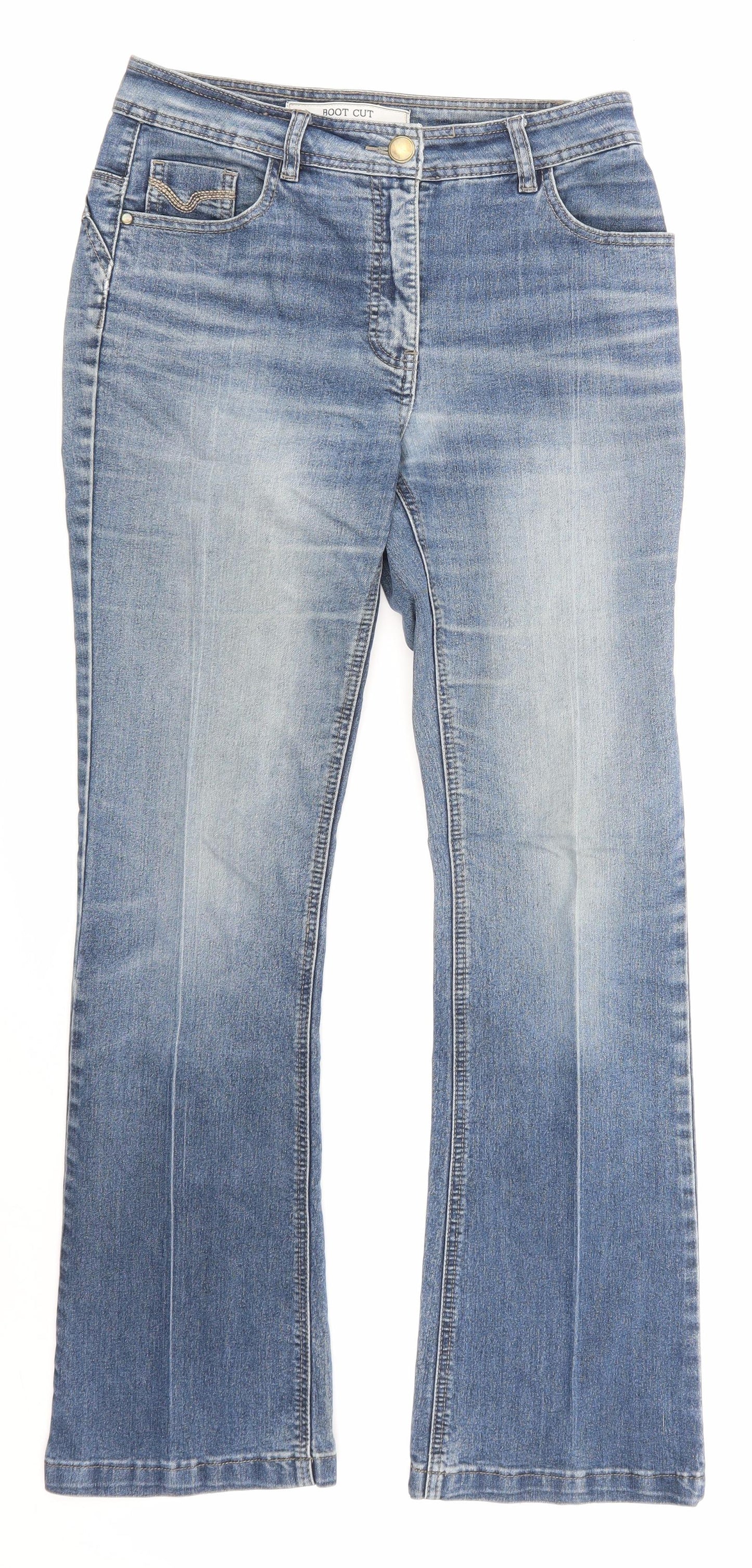 F&F Womens Blue  Denim Bootcut Jeans Size 10