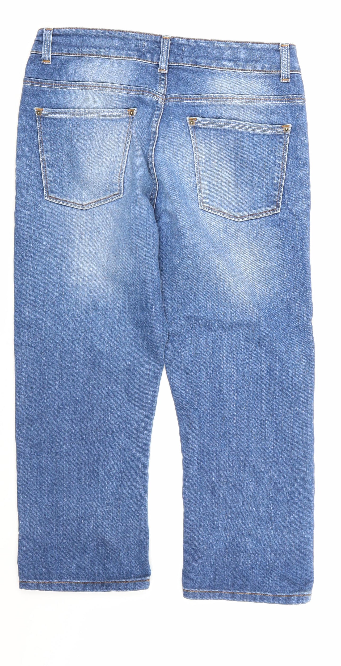 Peacocks Womens Blue  Denim Cropped Jeans Size 10