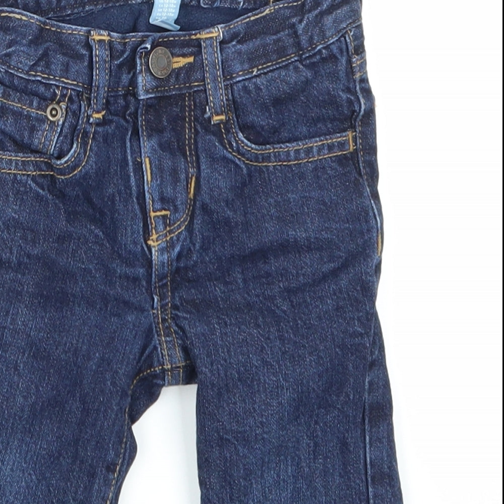 Gap Boys Blue Ikat Denim Cargo Jeans Size 12-18 Months