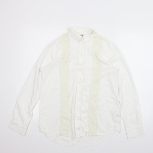 H&M Womens White   Basic Button-Up Size 6