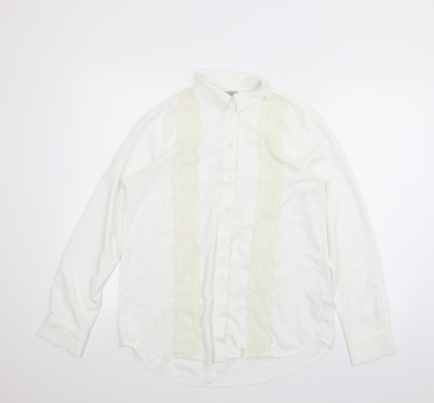 H&M Womens White   Basic Button-Up Size 6