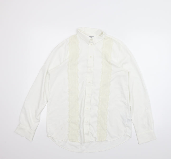 H&M Womens White   Basic Button-Up Size 6