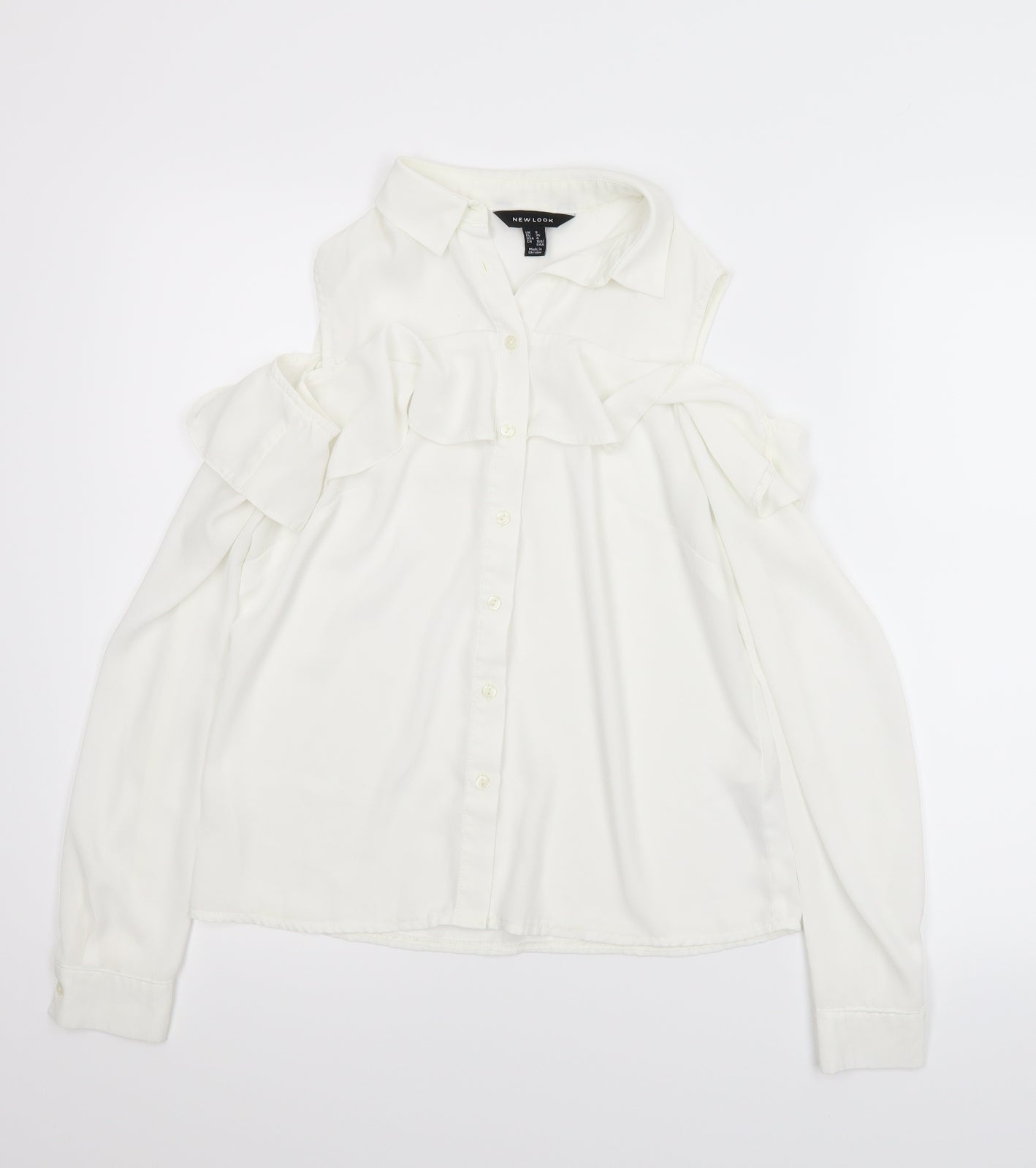 New Look Womens White   Basic Button-Up Size 8