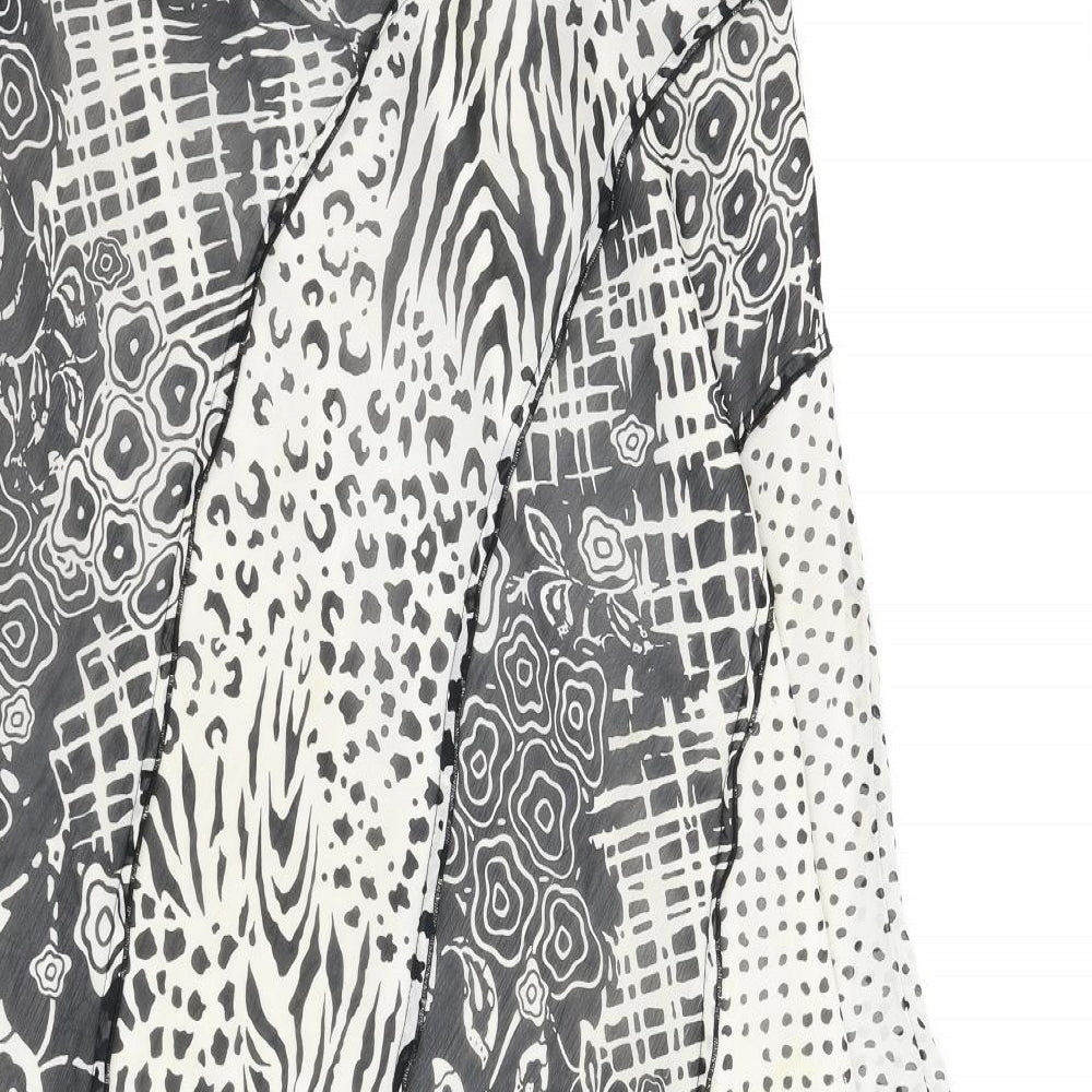 M&S Womens Black Animal Print  A-Line Skirt Size 12