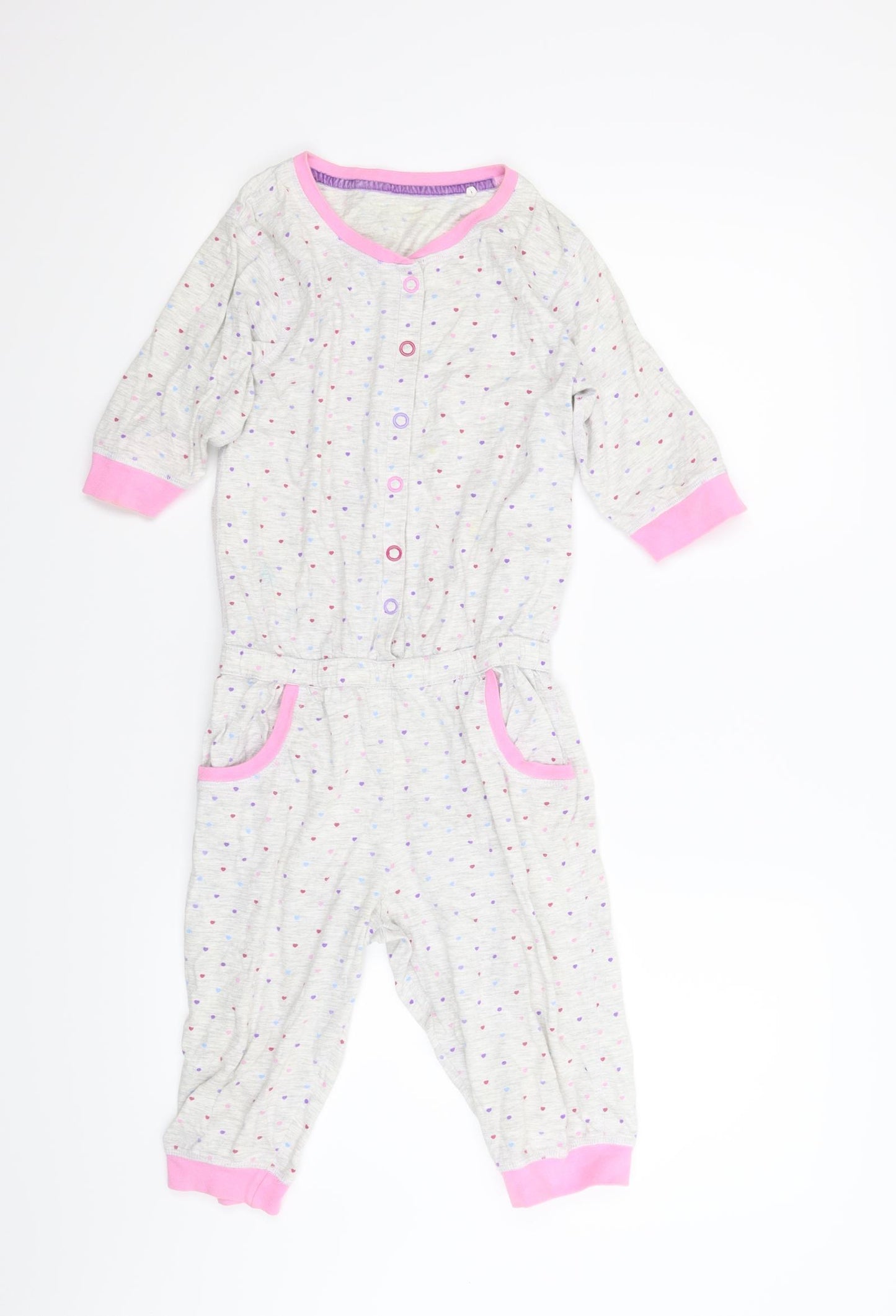 Primark Girls Grey Spotted  Top One Piece Size 11-12 Years
