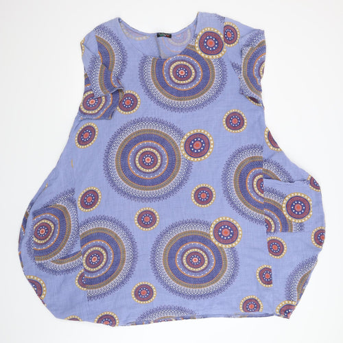 Preworn Womens Blue Paisley  A-Line  Size XL