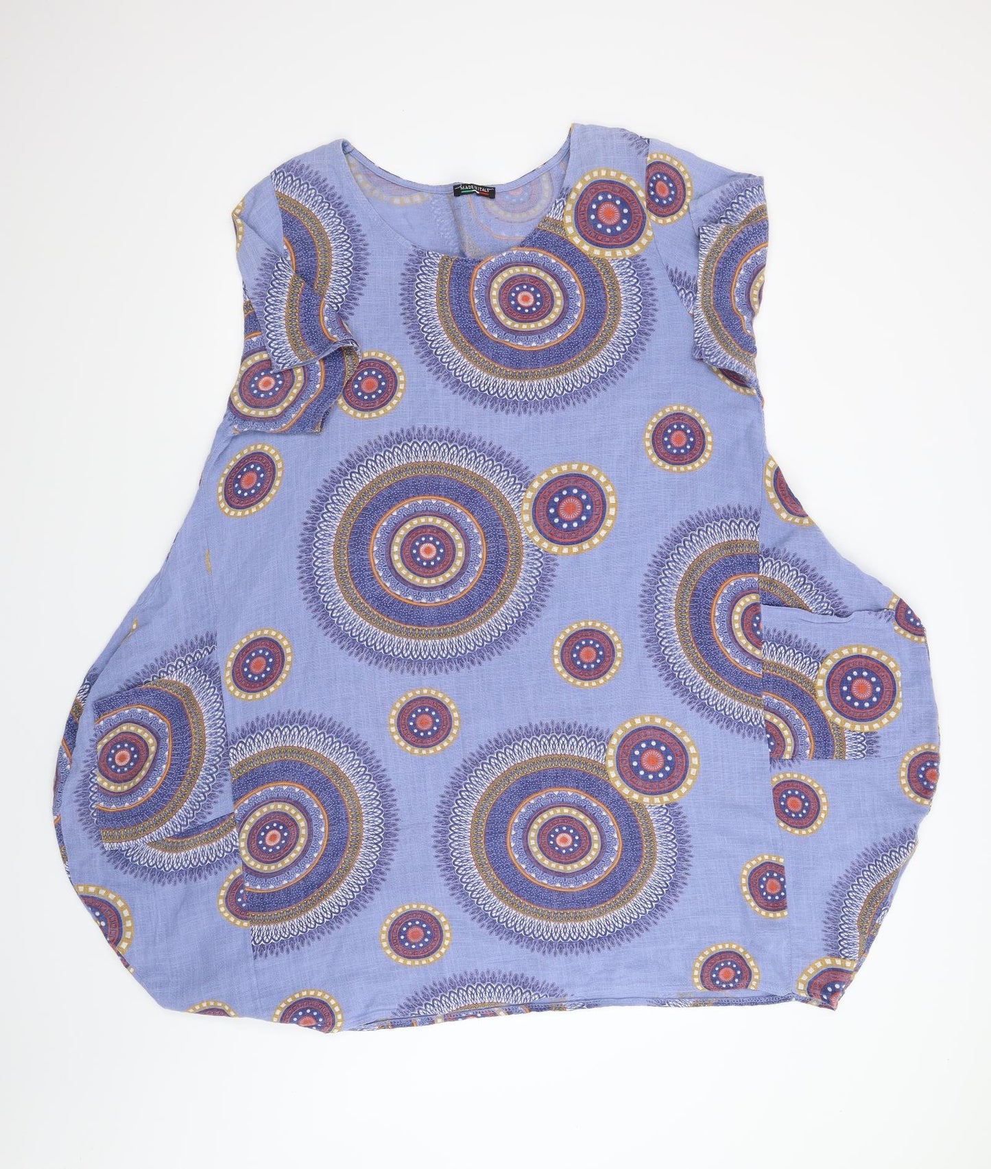 Preworn Womens Blue Paisley  A-Line  Size XL