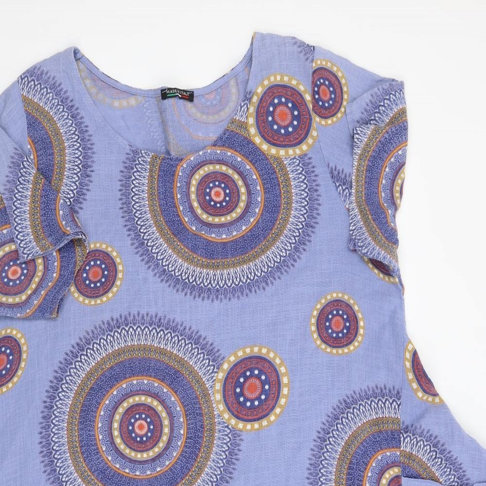 Preworn Womens Blue Paisley  A-Line  Size XL