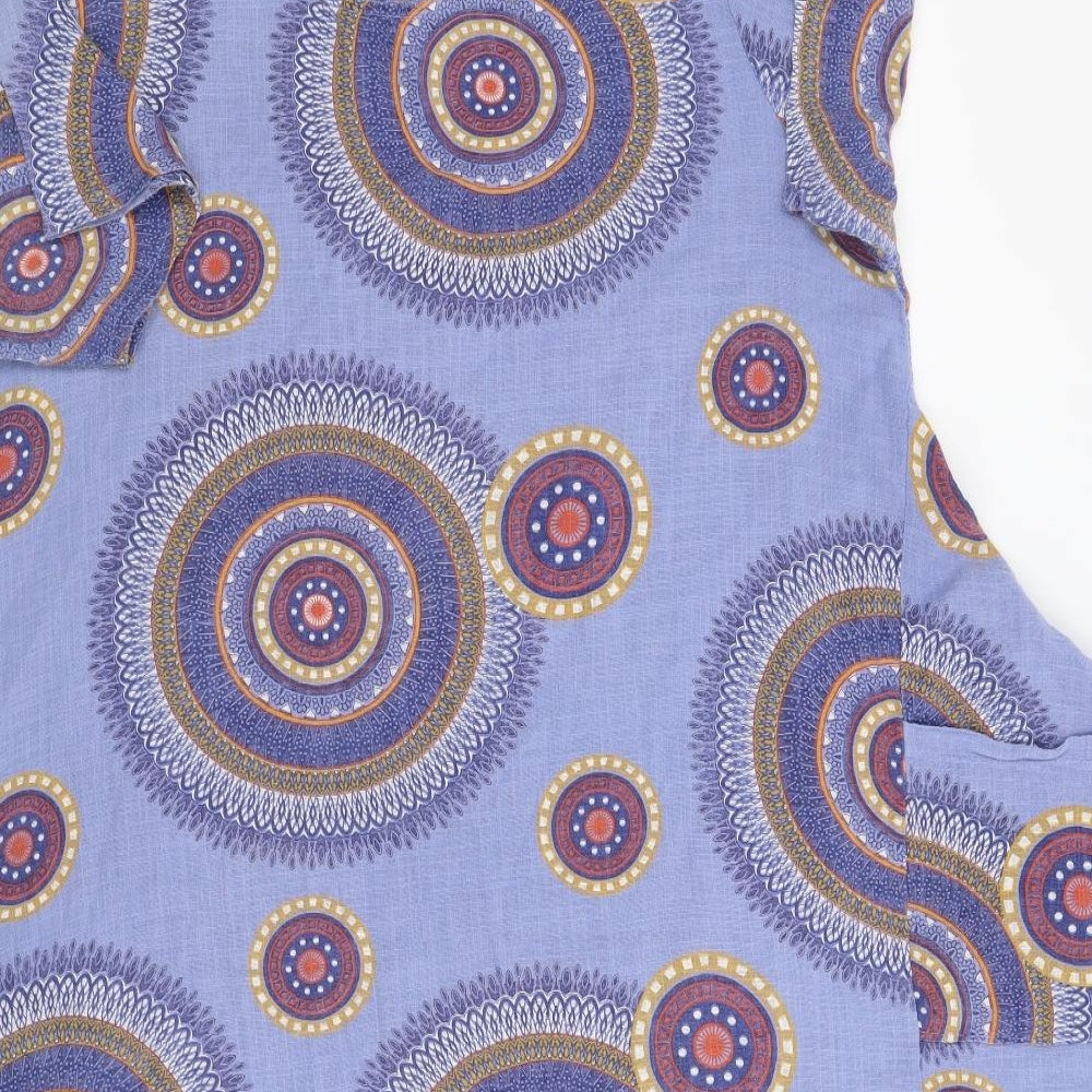 Preworn Womens Blue Paisley  A-Line  Size XL