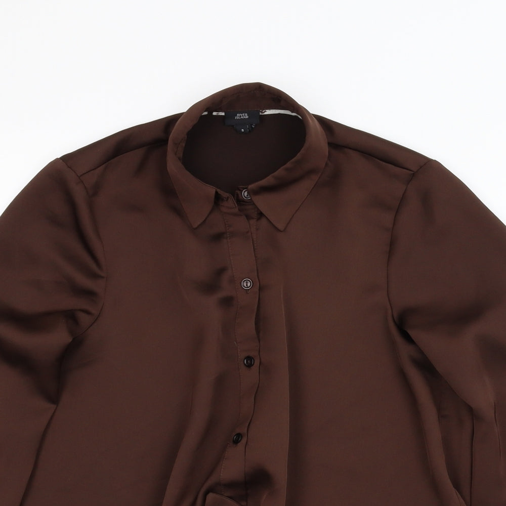River Island Womens Brown   Basic Blouse Size 8