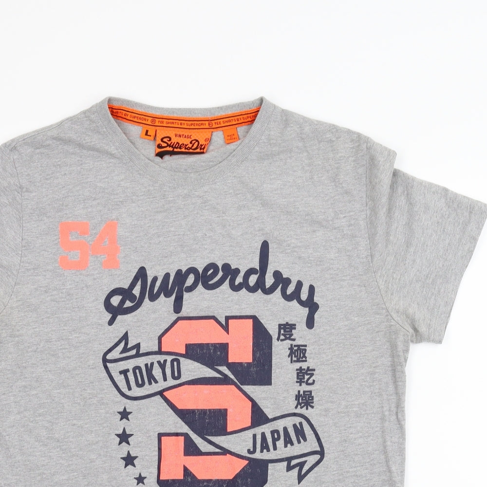 Superdry Mens Grey    T-Shirt Size L