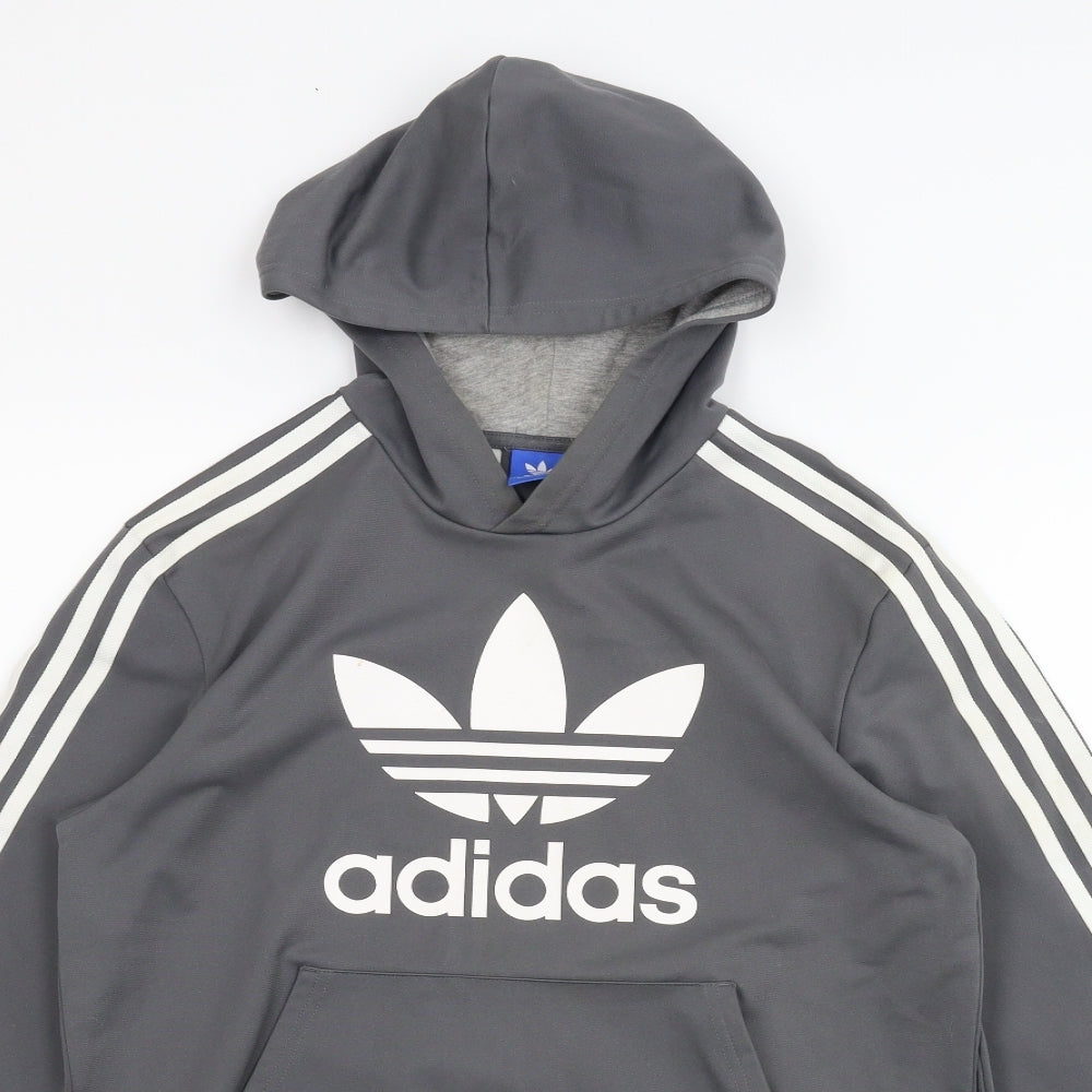 adidas Boys Grey   Pullover Hoodie Size 13-14 Years